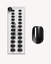 Black Pearl Extra Short Square Soft Gel Press Ons