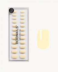 Butter Yellow Short Square Soft Gel Press Ons