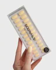 Butter Yellow Short Square Soft Gel Press Ons