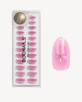 Glazed Pink Lotus Short Almond Soft Gel Press Ons