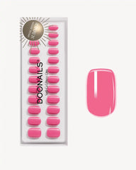 Hot Pink Short Square Soft Gel Press Ons