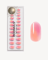 Orange Pink Aura Medium Round Soft Gel Press Ons