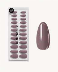 Silent Night Mauve Medium Almond Soft Gel Press Ons