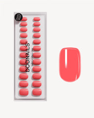 Sunset Coral Short Square Soft Gel Press Ons