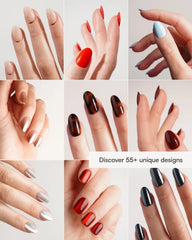 Red Cateye Extra Short Square Soft Gel Press Ons