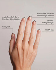 Black French Short Round Soft Gel Press Ons