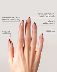 Red Slate French Short Almond Soft Gel Press Ons