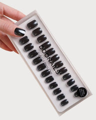 Black Pearl Extra Short Square Soft Gel Press Ons