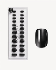 Black Pearl Extra Short Square Soft Gel Press Ons