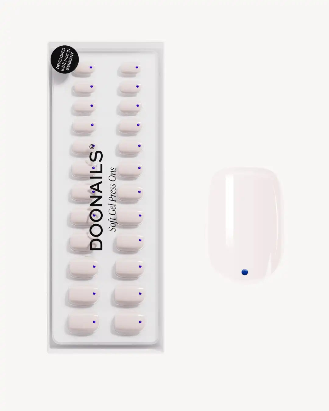Blue Dots Extra Short Square Soft Gel Press Ons
