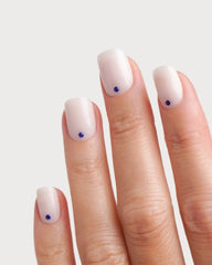 Blue Dots Extra Short Square Soft Gel Press Ons