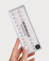 Blue Dots Extra Short Square Soft Gel Press Ons