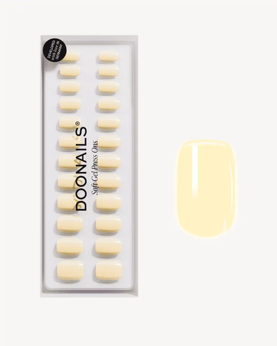 Butter Yellow Short Square Soft Gel Press Ons