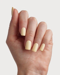 Butter Yellow Short Square Soft Gel Press Ons