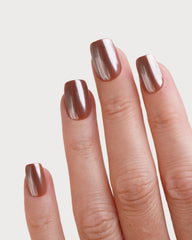 Glazed Chocolate Short Square Soft Gel Press Ons