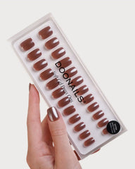 Glazed Chocolate Short Square Soft Gel Press Ons