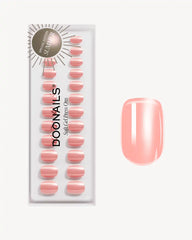 Glazed Peach Extra Short Square Soft Gel Press Ons