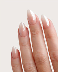 Glazed Babyboomer Short Almond Soft Gel Press Ons