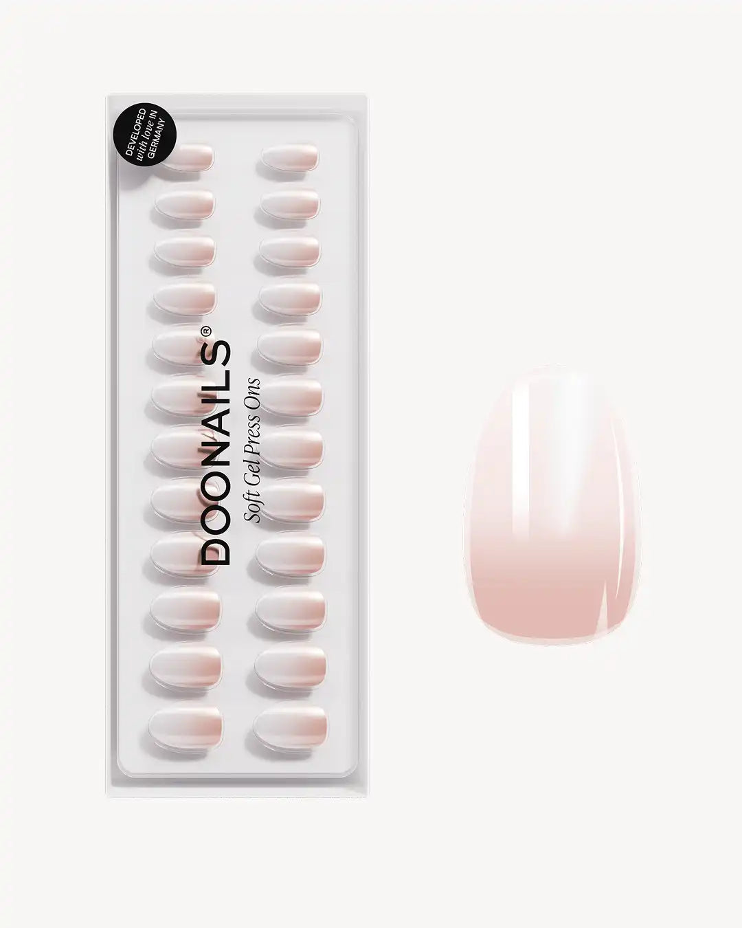 Glazed Babyboomer Short Round Soft Gel Press Ons