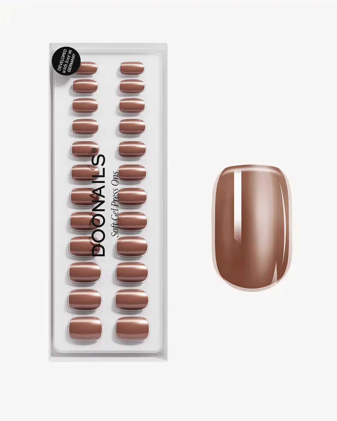 Glazed Chocolate Short Square Soft Gel Press Ons