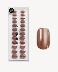 Glazed Chocolate Short Square Soft Gel Press Ons