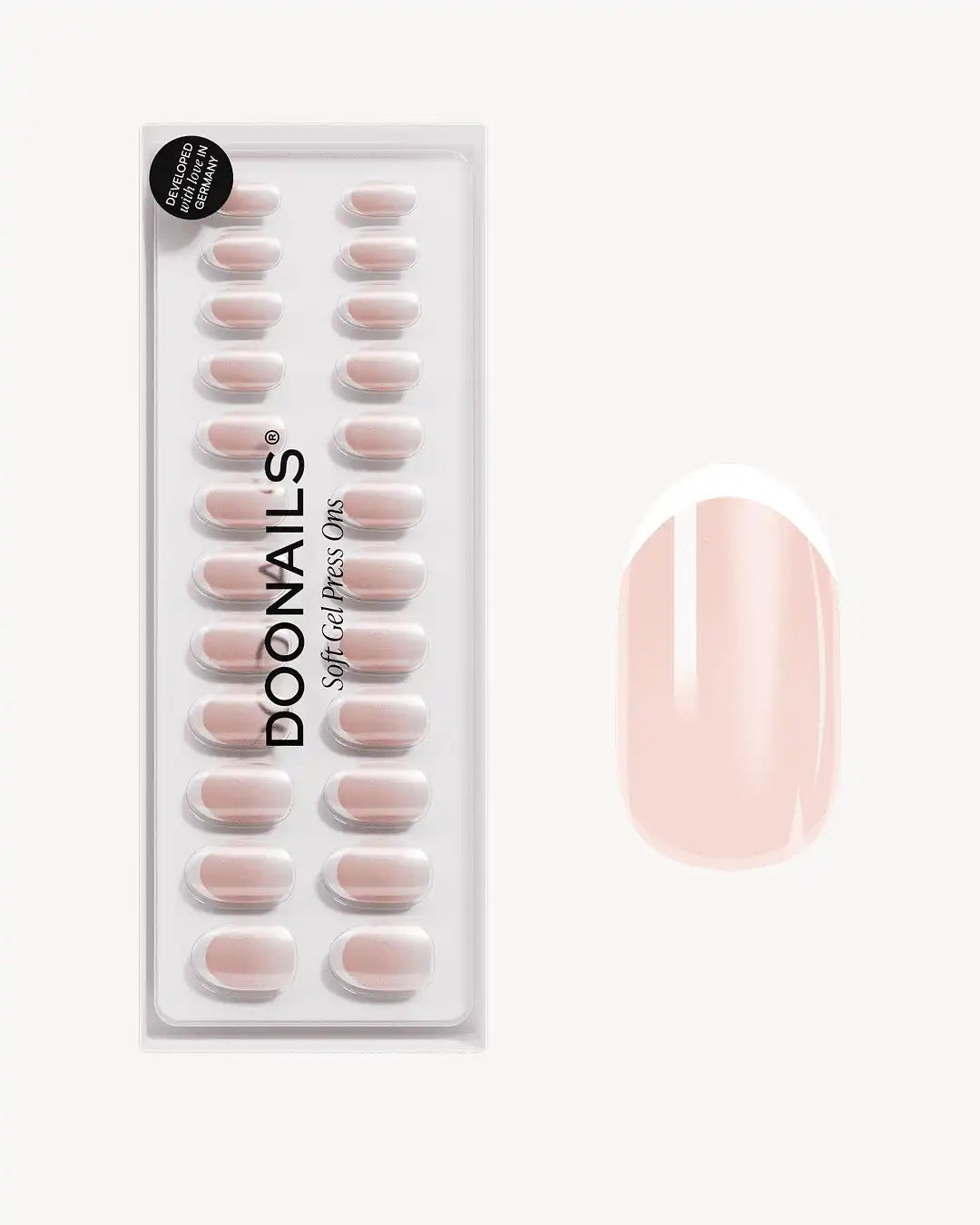 Glazed French Medium Round Soft Gel Press Ons