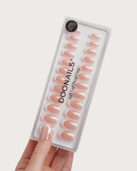 Glazed French Medium Round Soft Gel Press Ons