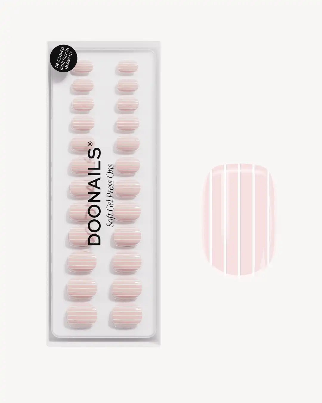 Limited Edition Strawberry Stripes Extra Short Square Soft Gel Press Ons