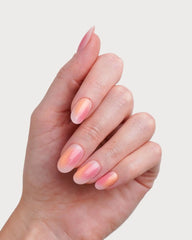 Orange Pink Aura Medium Round Soft Gel Press Ons