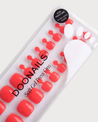 Sunset Coral Pedicure Soft Gel Press Ons