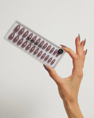 Silent Night Mauve Medium Almond Soft Gel Press Ons