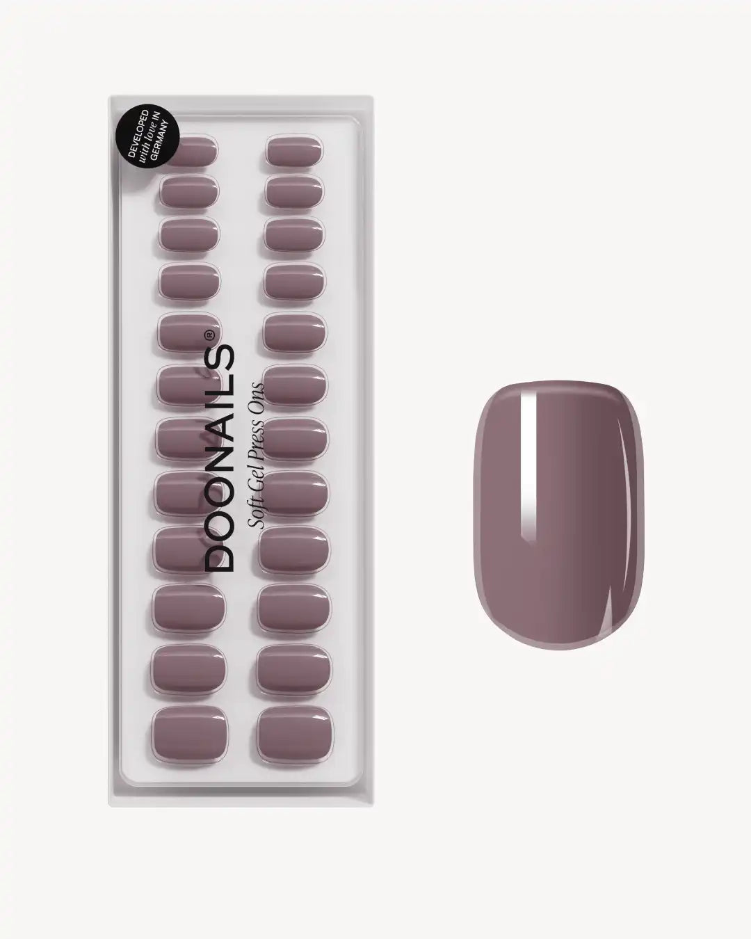 Silent Night Mauve Short Square Soft Gel Press Ons