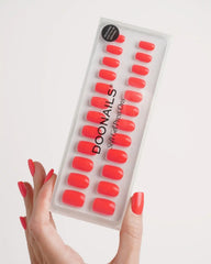 Sunset Coral Short Square Soft Gel Press Ons