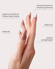 Espresso Medium Almond Soft Gel Press Ons