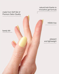 Lemon Sorbet Short Round Soft Gel Press Ons