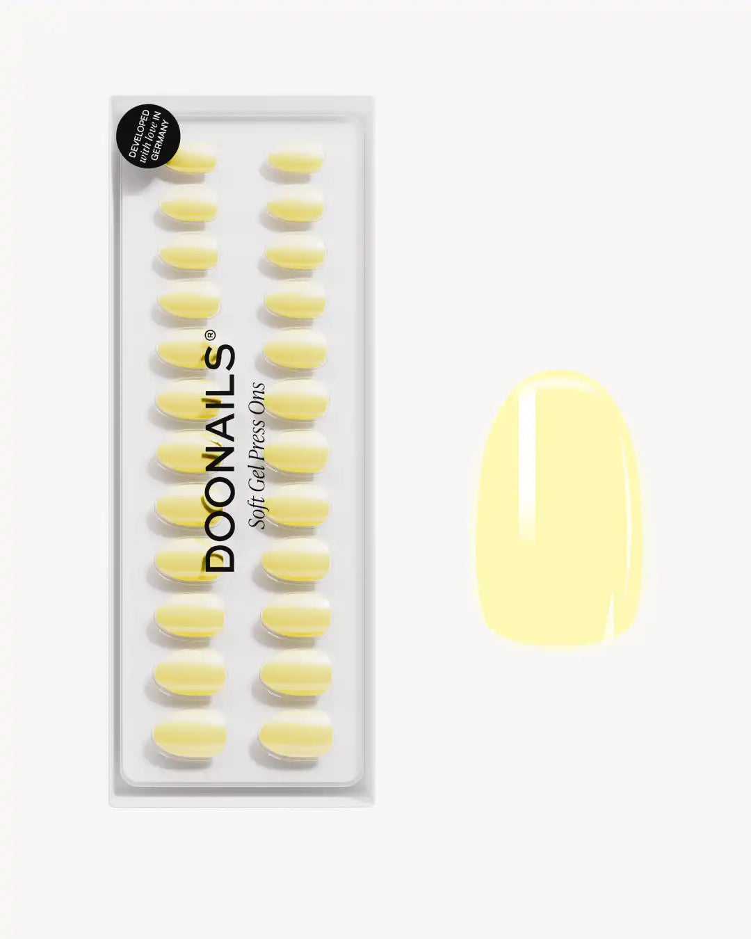 Lemon Sorbet Short Round Soft Gel Press Ons
