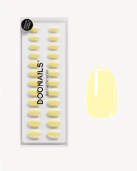 Lemon Sorbet Short Round Soft Gel Press Ons