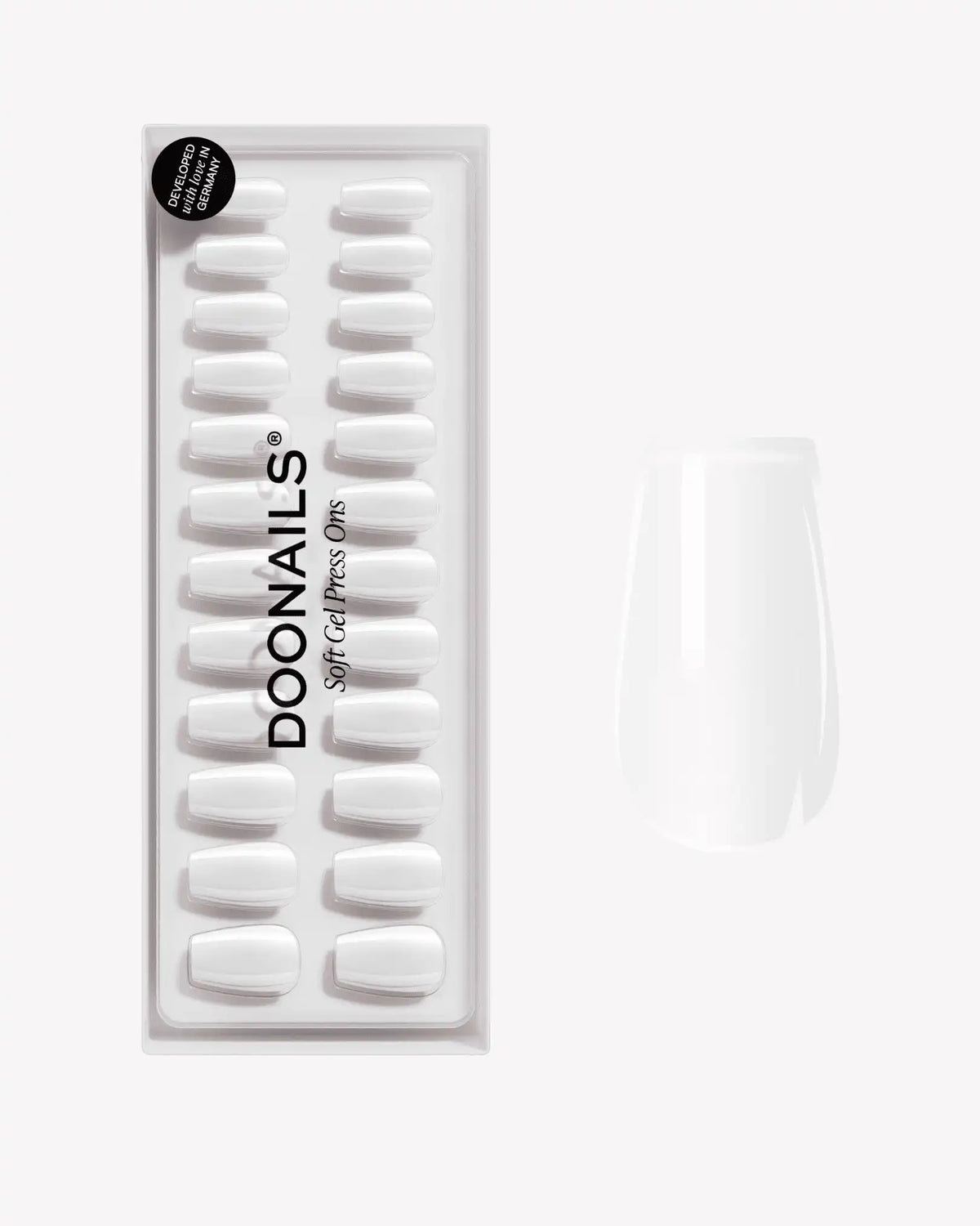 Snow White Short Coffin Soft Gel Press Ons