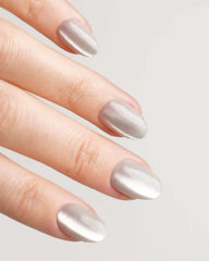 White Cateye Short Round Soft Gel Press Ons