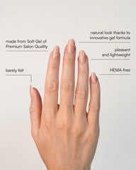 White Swirl Medium Round Soft Gel Press Ons